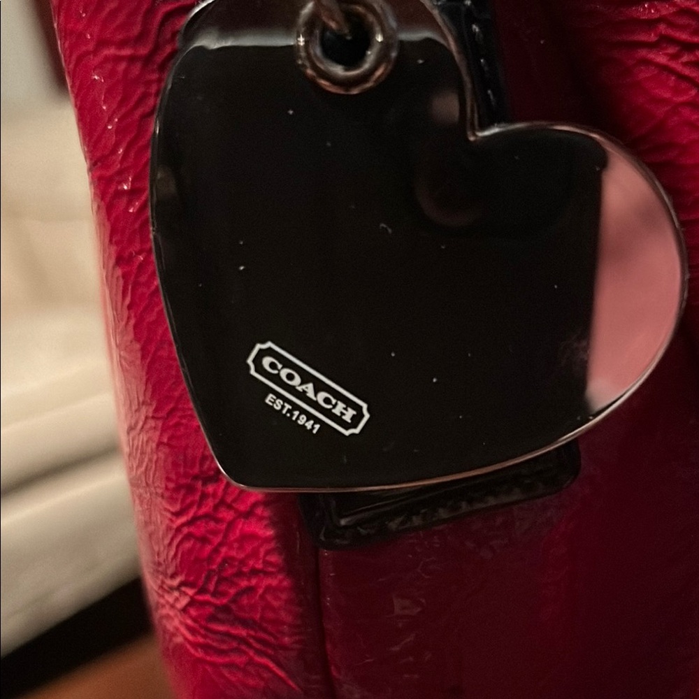 Coach Rare 2012 Set of Poppy Red Patent Leather Satchel & Wristlet Both in EUC - Picture 8 of 16